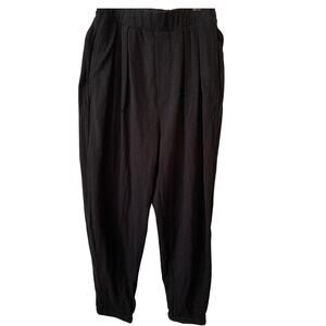 FREE PEOPLE BEACH BLACK JOGGERS POCKETS PLEATED FRONT ELASTIC WAIST SIZE M